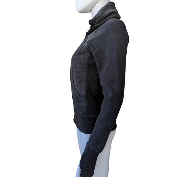 LULULEMON ATHLETICA WOMEN'S BLACK LOGO ZIP COTTON  JACKET - Picture 3 of 13